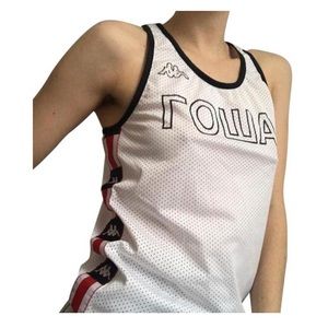 Gosha Rubchinskiy X Kappa white mesh tank top